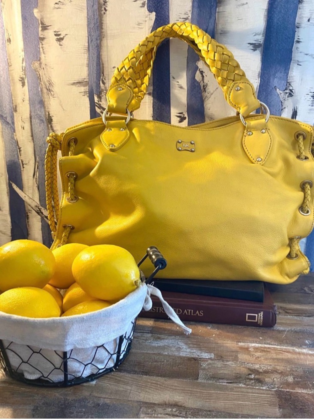 Michael Kors Yellow Braided Strap Purse
